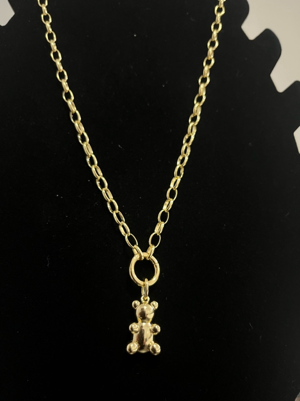Gold Teddy Bear Pendant Necklace - Women Jewelry
